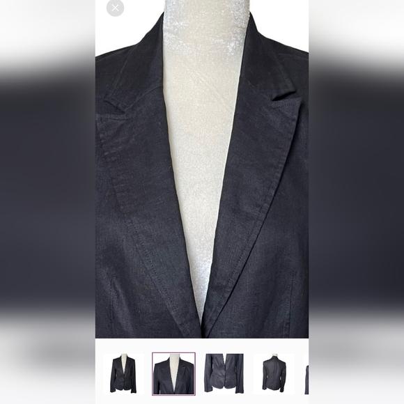 Black 100% Linen Blazer Jacket From BCBG of Paris - Picture 2 of 9